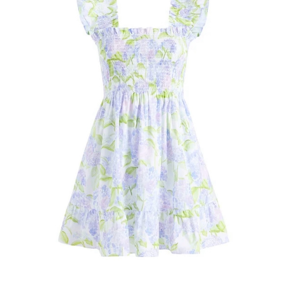 Hill House The Elizabeth Nap Dress Blue Hydrangea Cotton